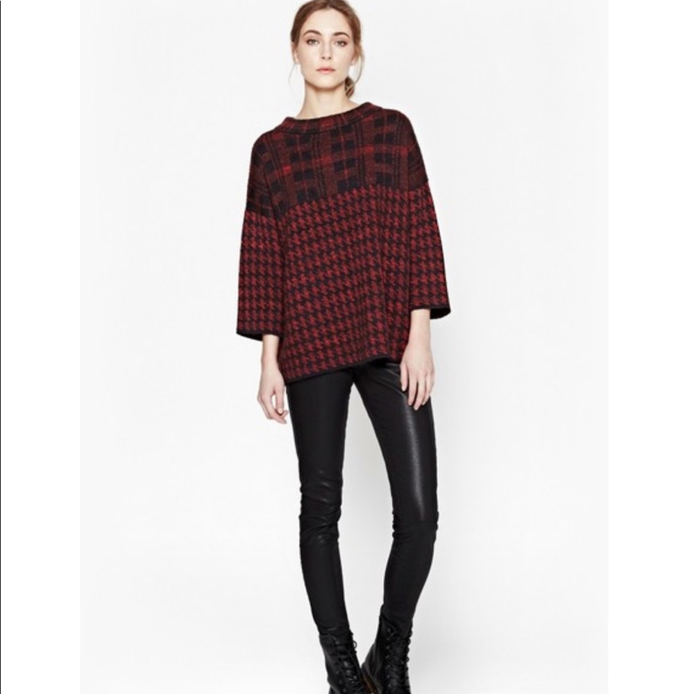 French Connection Houndstooth Alpaca Sweater Small